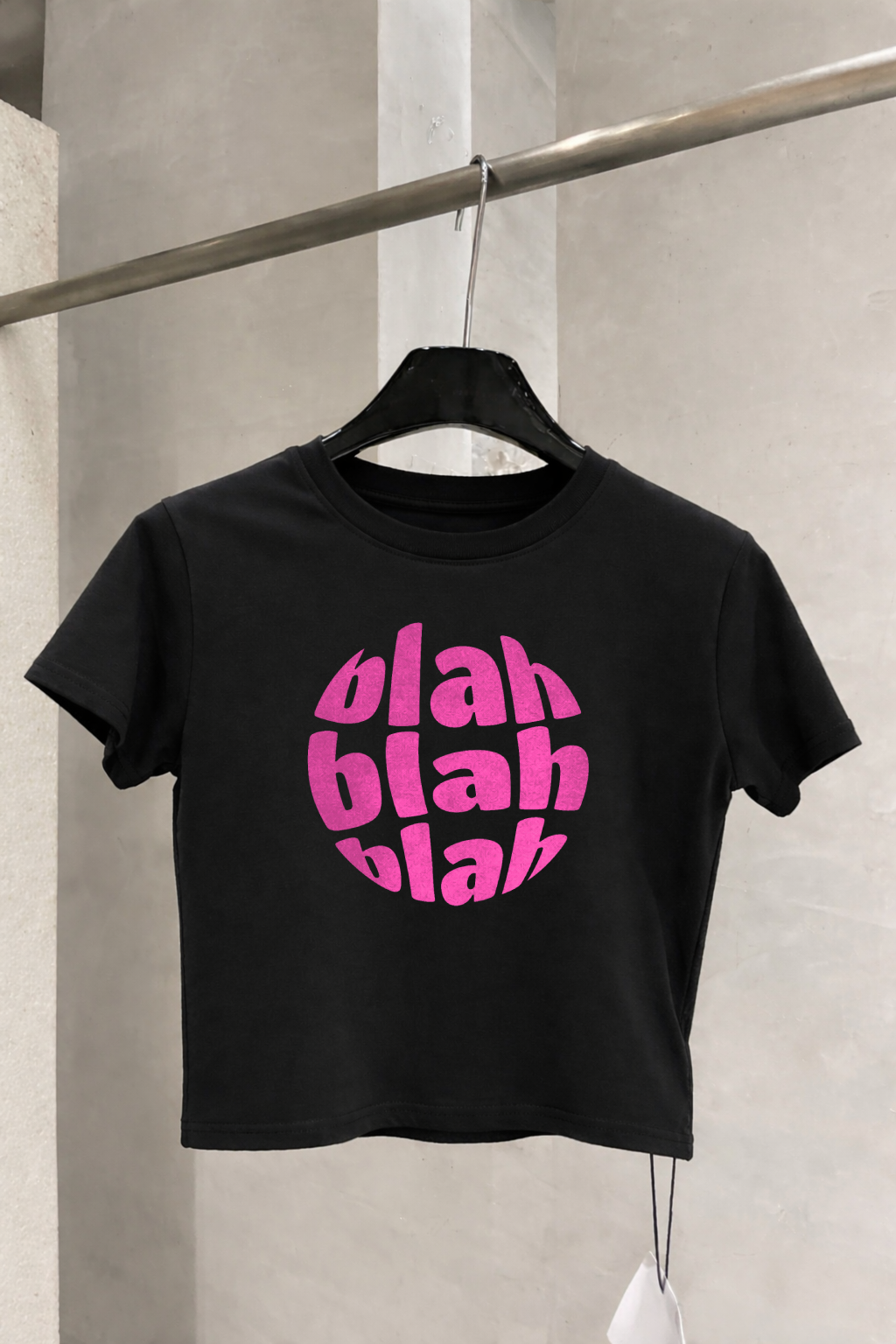 Blah Black Crop-Top